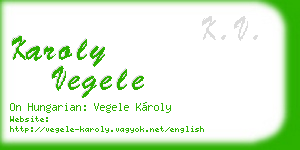karoly vegele business card